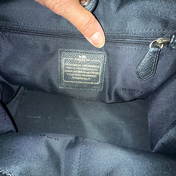 Coach Black Leather Patchwork Handbag & Matching Wallet Set With Gold Tone Hardw - Picture 3 of 6